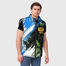 Мужской жилет Герб России на камуфляже, цвет: 3D-светло-серый — фото 2