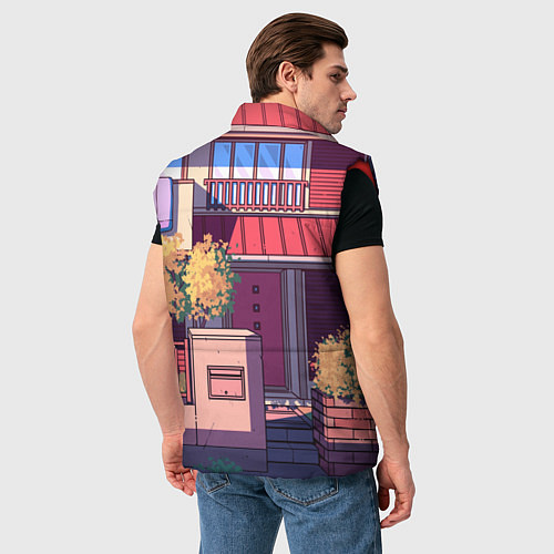 Мужской жилет Lo-fi японский стиль улица / 3D-Красный – фото 4