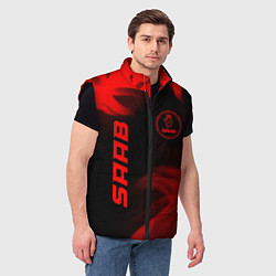 Мужской жилет Saab - red gradient вертикально, цвет: 3D-черный — фото 2