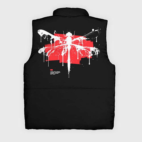 Мужской жилет Punk dragonfly with paint strokes / 3D-Черный – фото 2