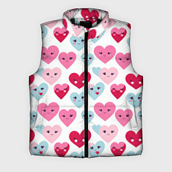 Мужской жилет Сердечки-смайлики, цвет: 3D-черный