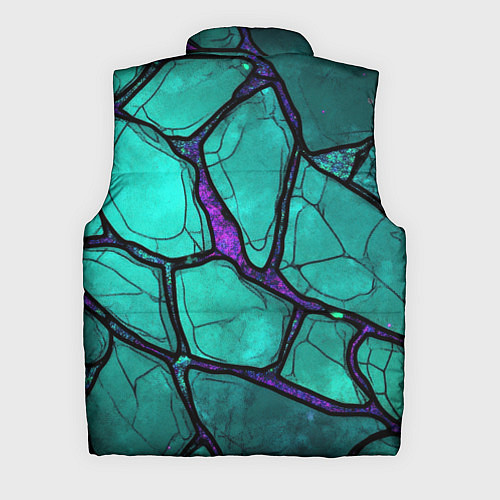 Мужской жилет Зеленые плиты с фиолетовым разломом / 3D-Красный – фото 2