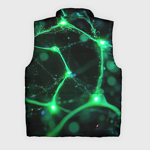 Мужской жилет Зеленый нейроны / 3D-Черный – фото 2