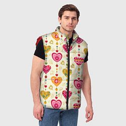 Мужской жилет Сердечки подборка, цвет: 3D-красный — фото 2