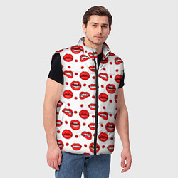 Мужской жилет Губной паттерн, цвет: 3D-черный — фото 2