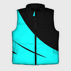 Мужской жилет Чёрный и неоновый голубой двуцветный с полосой