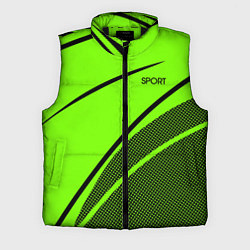 Мужской жилет Sport ярко-зелёный с чёрным точечный