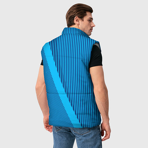 Мужской жилет Сине-голубой с широкой полосой / 3D-Светло-серый – фото 4