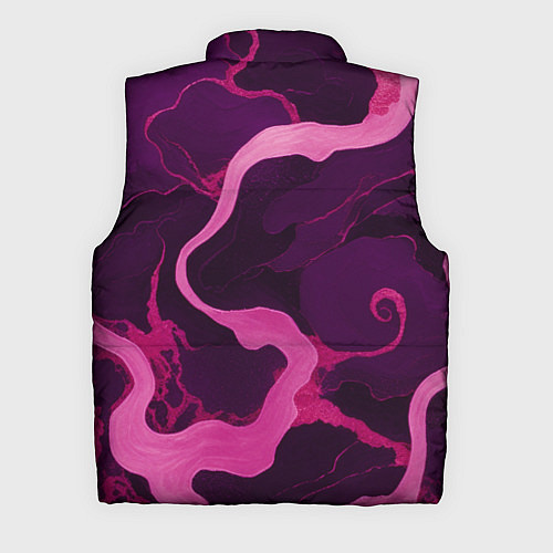 Мужской жилет Узоры фиолетового и розового цвета / 3D-Черный – фото 2
