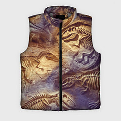 Мужской жилет Окаменелые динозавры, подарок для палеонтолога, цвет: 3D-светло-серый