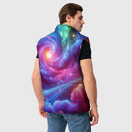 Мужской жилет Neon space fantasy / 3D-Красный – фото 4