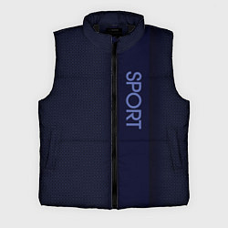 Мужской жилет Sport тёмный синий с полосой с затемнением, цвет: 3D-черный