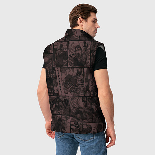 Мужской жилет Дни сакамото манга с героями / 3D-Светло-серый – фото 4