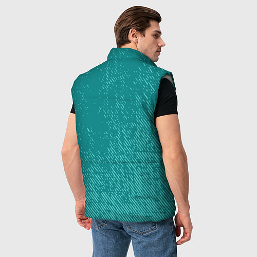 Мужской жилет Джинс с потертостями-зеленый / 3D-Светло-серый – фото 4