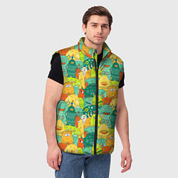 Мужской жилет Весёлые монстрики пришельцы, цвет: 3D-черный — фото 2