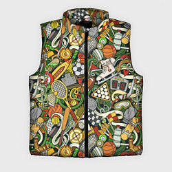 Мужской жилет Спортивный инвентарь коллаж