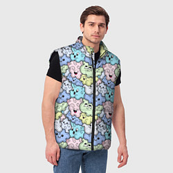 Мужской жилет Милые облачка мультяшные, цвет: 3D-черный — фото 2