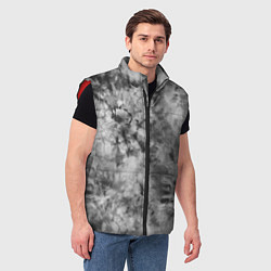 Мужской жилет Серый тай дай - абстракция, цвет: 3D-красный — фото 2