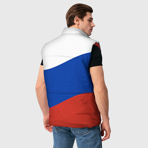 Мужской жилет Флаг России волной / 3D-Красный – фото 4