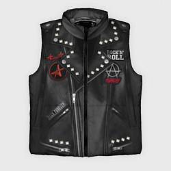 Мужской жилет Рокерская косуха с нашивками Алиса