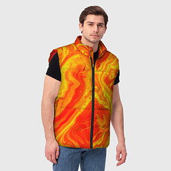 Мужской жилет Огненный жёлто-красный, цвет: 3D-красный — фото 2