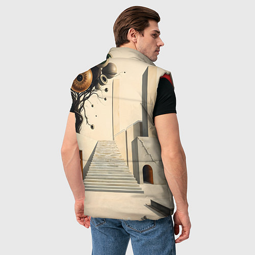 Мужской жилет Архитектурный сюр / 3D-Красный – фото 4