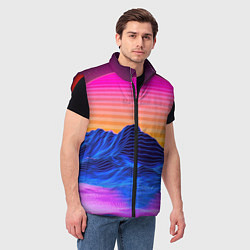 Мужской жилет Неоновый закат, цвет: 3D-красный — фото 2