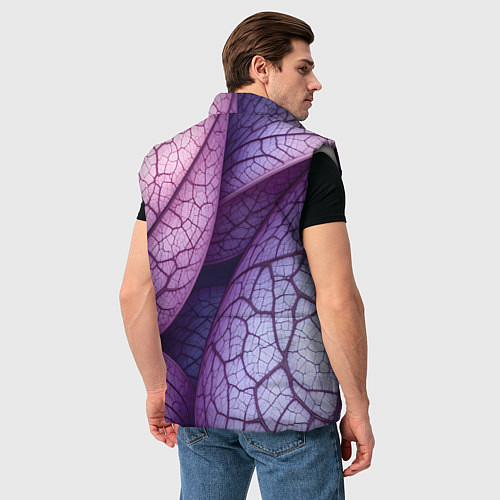 Мужской жилет Прожилки экзотического растения / 3D-Светло-серый – фото 4
