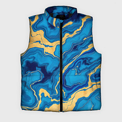 Мужской жилет Синий мрамор с золотом