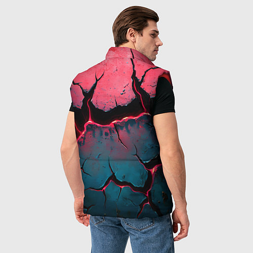Мужской жилет Объемные разломы текстура / 3D-Красный – фото 4