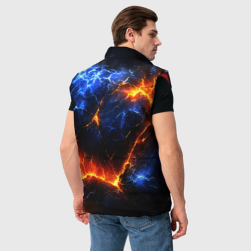 Мужской жилет Лада и лед в разломе плит / 3D-Красный – фото 4