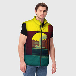 Мужской жилет Арт с поездом, цвет: 3D-черный — фото 2