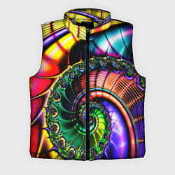 Мужской жилет Фрактальный узор неоновый, цвет: 3D-светло-серый