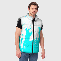 Мужской жилет Голубой огонь текстура, цвет: 3D-светло-серый — фото 2
