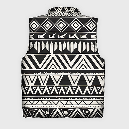 Мужской жилет Черно белый орнамент в этническом стиле / 3D-Черный – фото 2