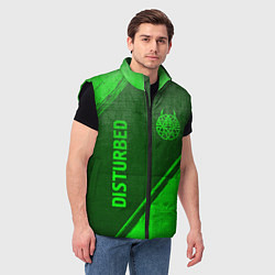Мужской жилет Disturbed - green gradient вертикально, цвет: 3D-черный — фото 2