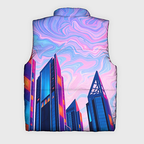 Мужской жилет Абстракция с небоскребами / 3D-Черный – фото 2
