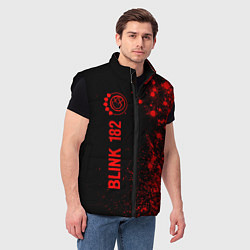 Мужской жилет Blink 182 - red gradient по-вертикали, цвет: 3D-черный — фото 2
