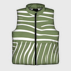 Мужской жилет Полоски зеленой зебры, цвет: 3D-светло-серый
