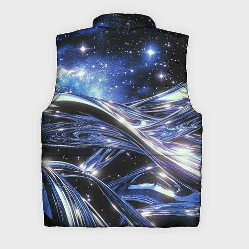 Мужской жилет Закрученные линии и звезды - космическая абстракци / 3D-Черный – фото 2