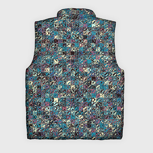 Мужской жилет Бордово-голубой квадратный паттерн / 3D-Черный – фото 2