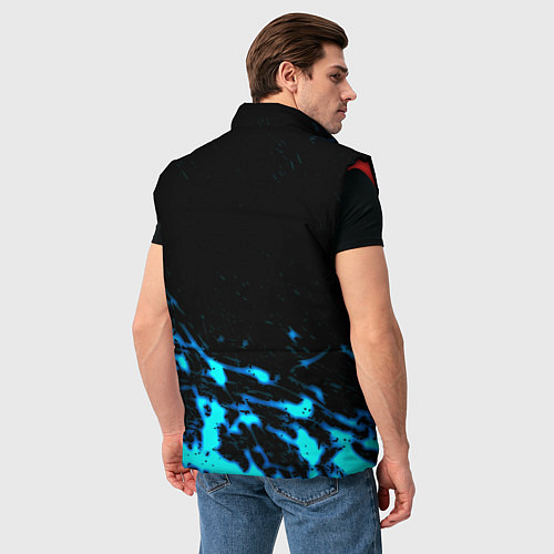 Мужской жилет Monster energy голубые краски / 3D-Красный – фото 4