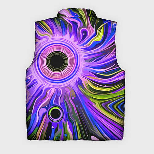 Мужской жилет Абстрактный неоновый космос - чёрная дыра / 3D-Черный – фото 2