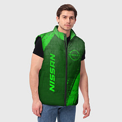 Мужской жилет Nissan - green gradient вертикально, цвет: 3D-черный — фото 2