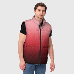 Мужской жилет Мягкий градиент красно-розовый текстура крошка, цвет: 3D-черный — фото 2