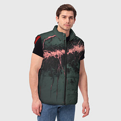 Мужской жилет Гранж потертая текстура, цвет: 3D-красный — фото 2