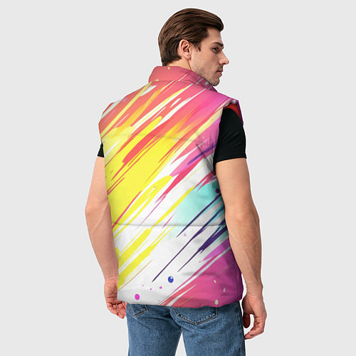 Мужской жилет Брызги краски на белом фоне / 3D-Красный – фото 4