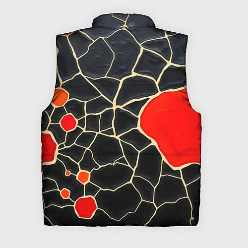 Мужской жилет Красная абстракция на черном лаке / 3D-Черный – фото 2