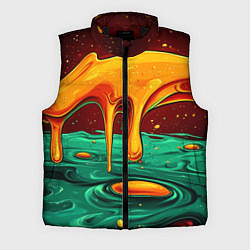 Мужской жилет Оранжевая клякса текстура, цвет: 3D-черный