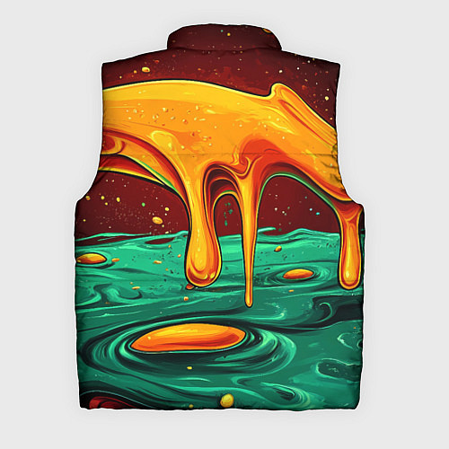 Мужской жилет Оранжевая клякса текстура / 3D-Черный – фото 2